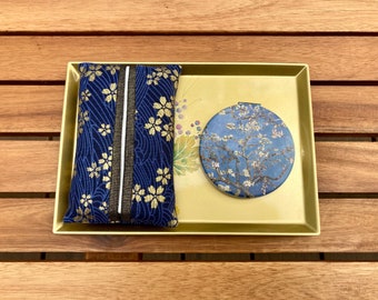 Van-Gogh Almond Blossom Montessori Nose Blowing Activity- Space Saver| Montessori Practical Life Tissue Pouch, Mirror and Tray|