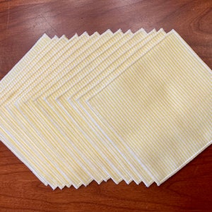 Montessori Polishing Cloths Yellow, Pink, or Blue Small Flannel Double Layer Dust Cloths Small Polka Dot or Striped Cleaning Cloths Yellow Stripes