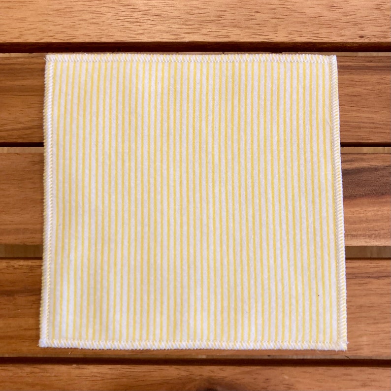 Montessori Polishing Cloths Yellow, Pink, or Blue Small Flannel Double Layer Dust Cloths Small Polka Dot or Striped Cleaning Cloths image 10