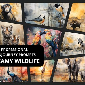 100 Wildlife Animals Midjourney Prompts | AI Art | Midjourney Prompt | Midjourney AI Art | Midjourney 5.2 | Midjourney Art | Wall-Art