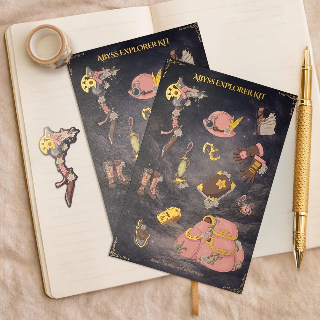 Fantasy Abyss Explorer Sticker Sheet | RPG Adventure Stickers, Cute ...