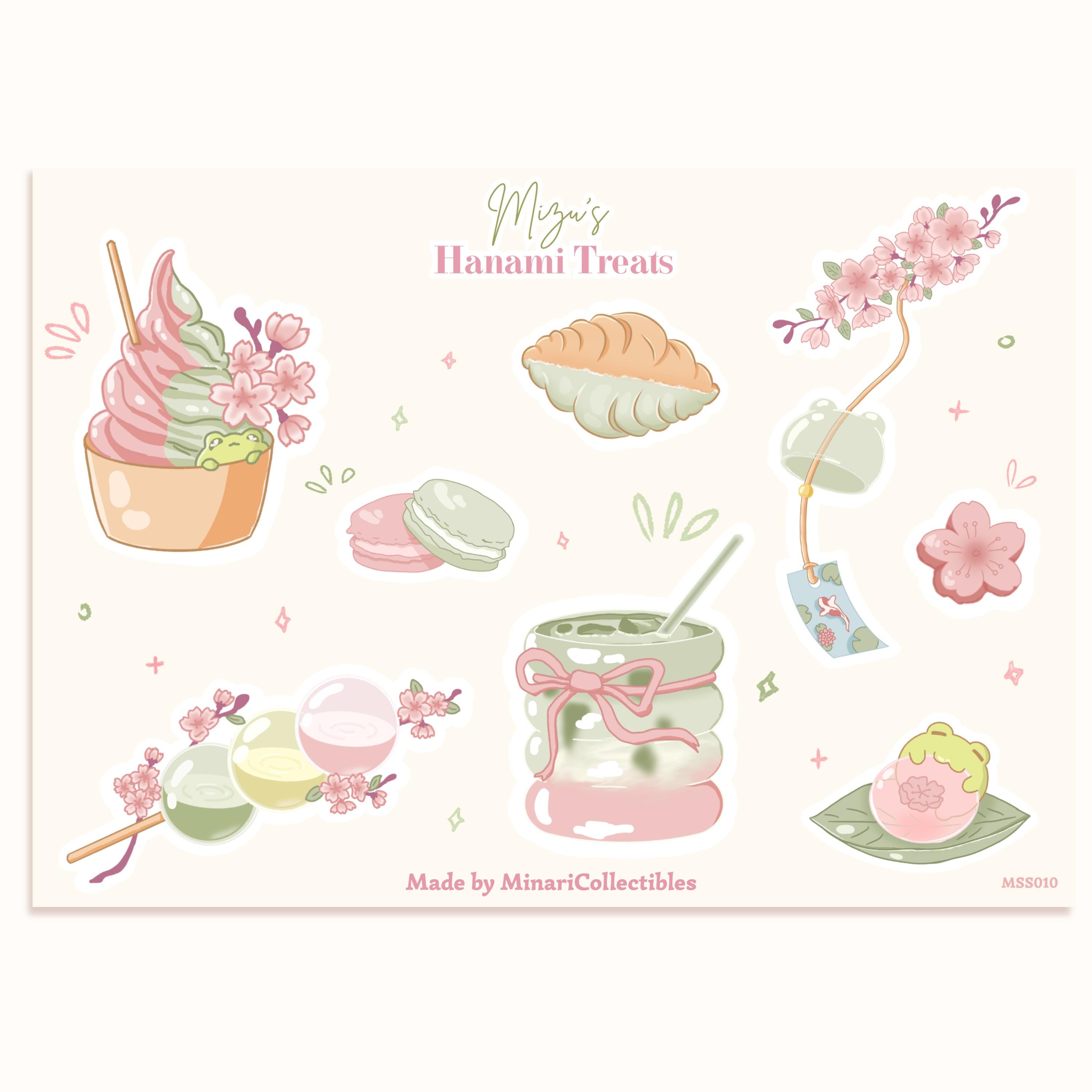 Japanese Kawaii Sticker Sheet Bundle | Sakura, Matcha & Hanami Stickers ...