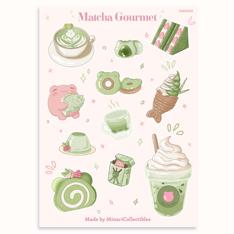 Japanese Kawaii Sticker Sheet Bundle | Sakura, Matcha & Hanami Stickers ...