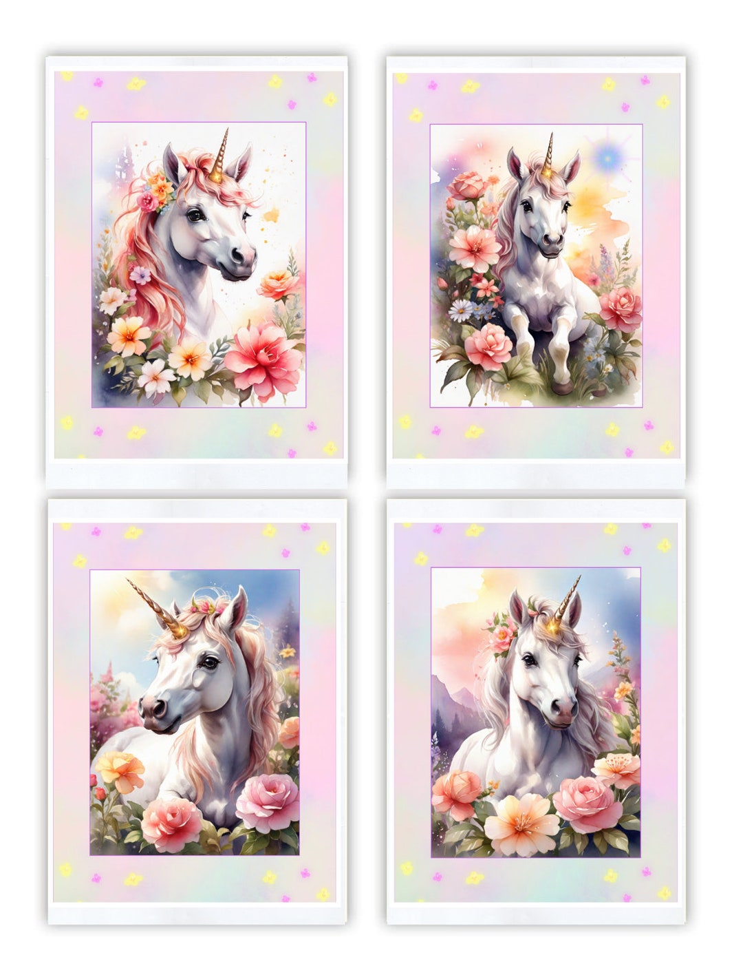 Unicorn Wall Posters Unicorn Printable Poster Children's - Etsy