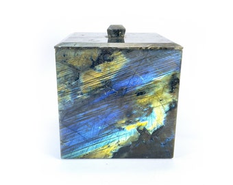 Labradorite Gemstone Jewelry Box - Luxury Home Decor - Decorative Box - Handmade - Special gift box -