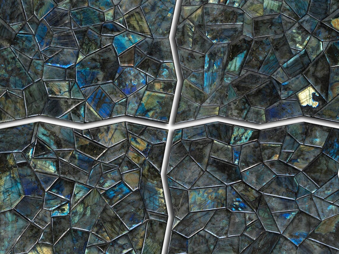 Labradorite Gemstone Mosaic Panel – Cabochon Labradorite Interlocking ...