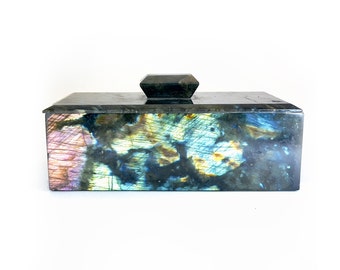 Labradorite Gemstone Jewelry Box - Luxury Home Decor - Decorative Box - Handmade - Special gift box -