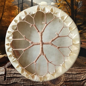 Shamanic drum, 50 cm diameter, goat skin.