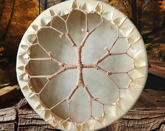 Shamanic drum, 50 cm diameter, goat skin.