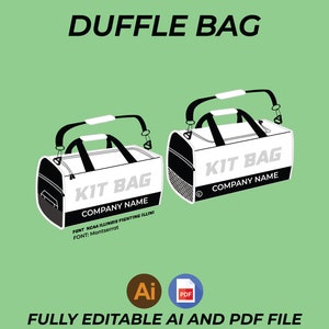 Duffle Bag Vector - Fashion Flat Sketch for Adobe Illustrator - Technical Drawing - Duffle Bag Templates