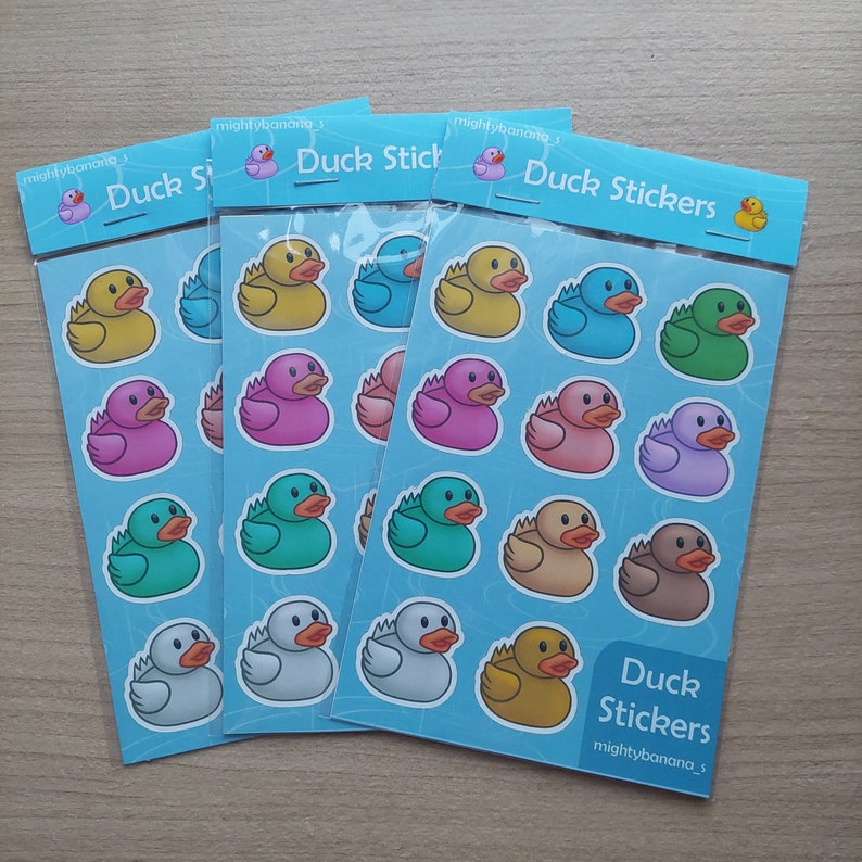 Rubber Duck Stickers Handmade Matte Kiss Cut A6 Sticker Sheet Etsy