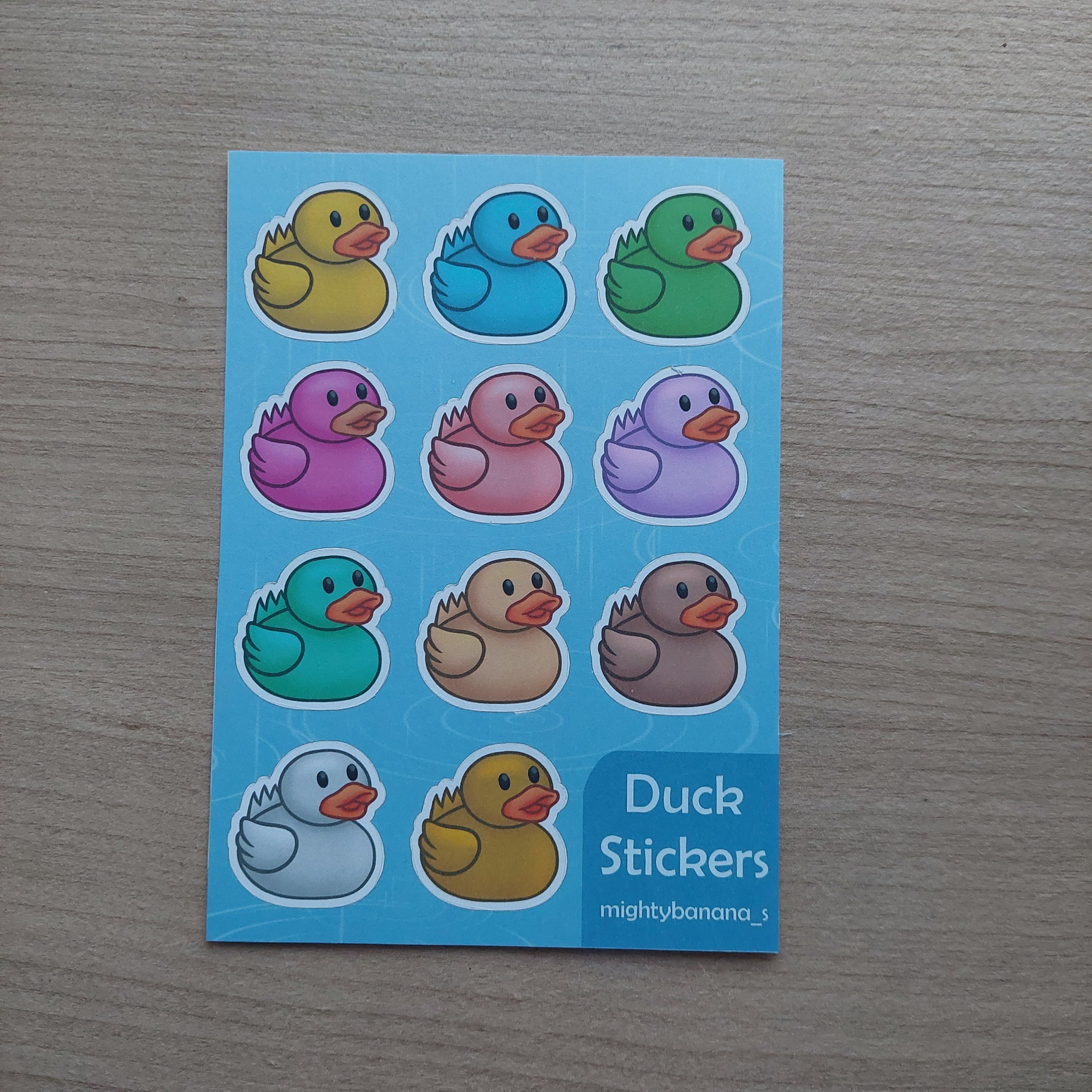 Rubber Duck Stickers Handmade Matte Kiss Cut A6 Sticker Sheet Etsy