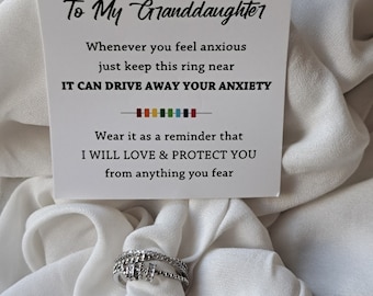 To My Granddaughter adjustable fidget ring anxiety ring birthday present for family