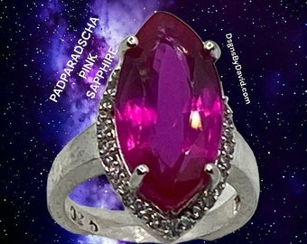 Anillo PADPARADSCHA ZAFIRO ROSA (8.5)