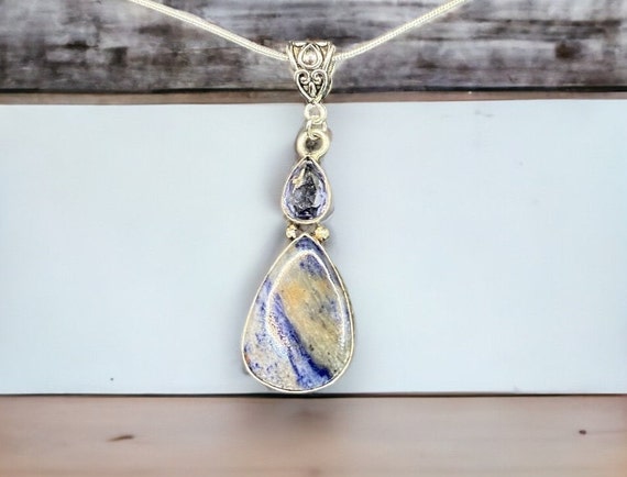 SODALITE with AMETHYST Pendant Necklace