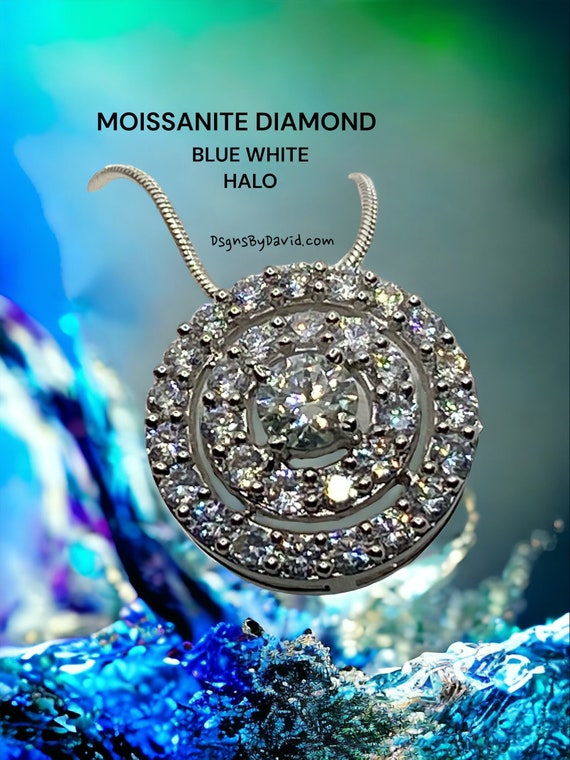KNOCKOUT MOISSANITE HALO Diamond Pendant Necklace