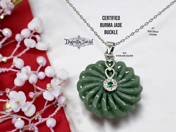 NATURAL BURMA JADE "Buckle" Necklace, Certified