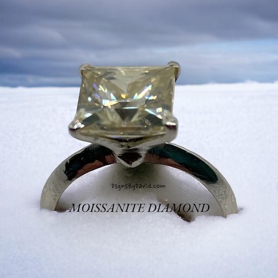 Yellow White MOISSANITE DIAMOND RING