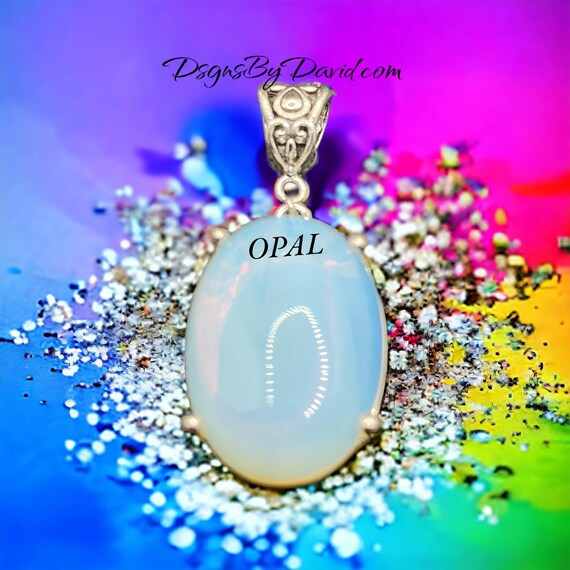 Lovely BLUE OPAL Pendant Necklace