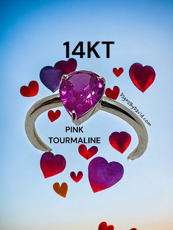 NATURAL PINK TOURMALINE 6.75 Solitaire Ring