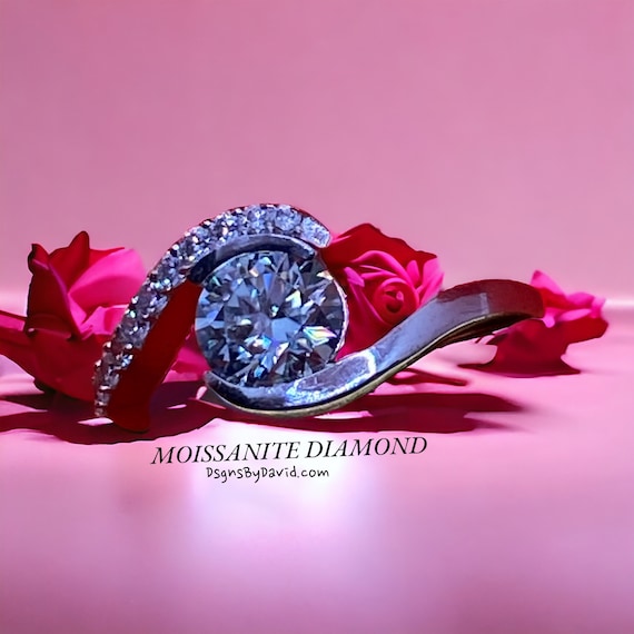 Ice Blue MOISSANITE DIAMOND Ring
