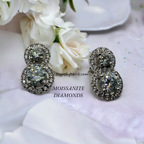 HALO MOISSANITE DIAMOND Earrings