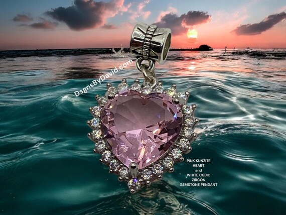 HEART KUNZITE GEMSTONE Pendant Necklace