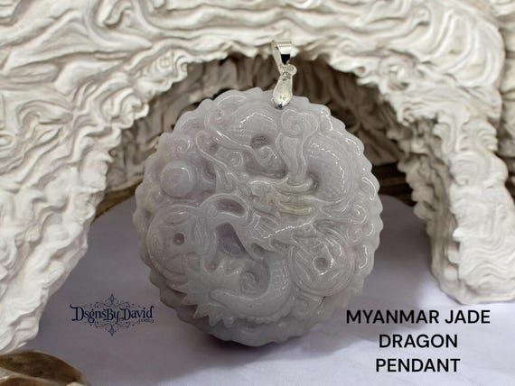 NATURAL MYANMAR JADE Dragon Pendant Necklace