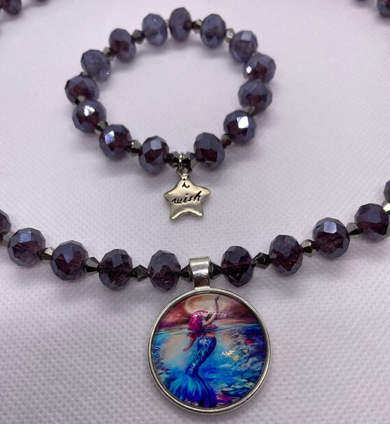 MERMAID Pendant Necklace with Bracelet