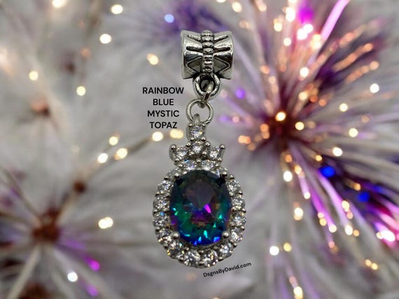DAZZLING RAINBOW Blue Mystic Topaz Necklace