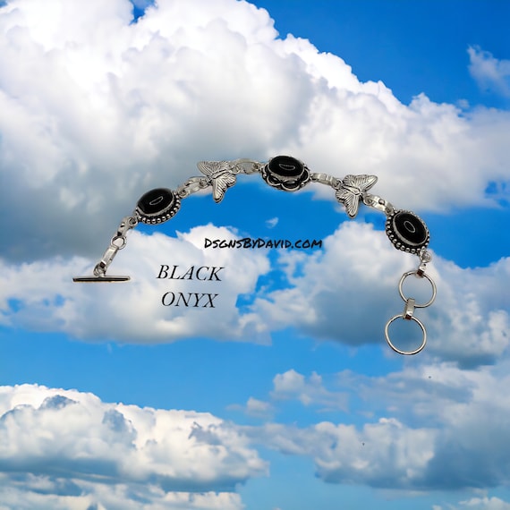 BLACK ONYX with BUTTERFLY Bracelet