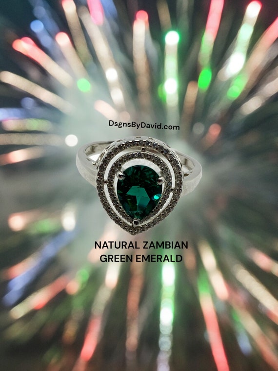 Natural ZAMBIAN GREEN EMERALD Ring (9)