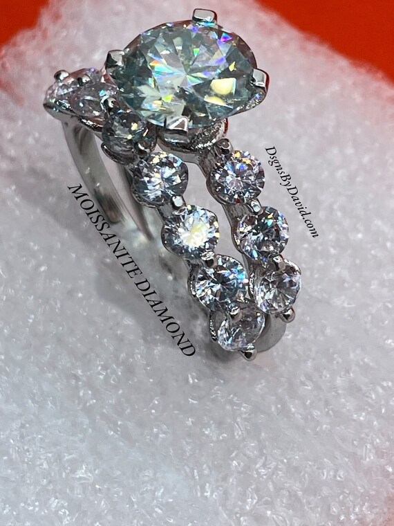 BRIDAL MOISSANITE DIAMOND Size 7" Bridal Ring Set