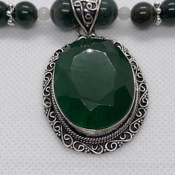 Simulated EMERALD Gemstone Necklace