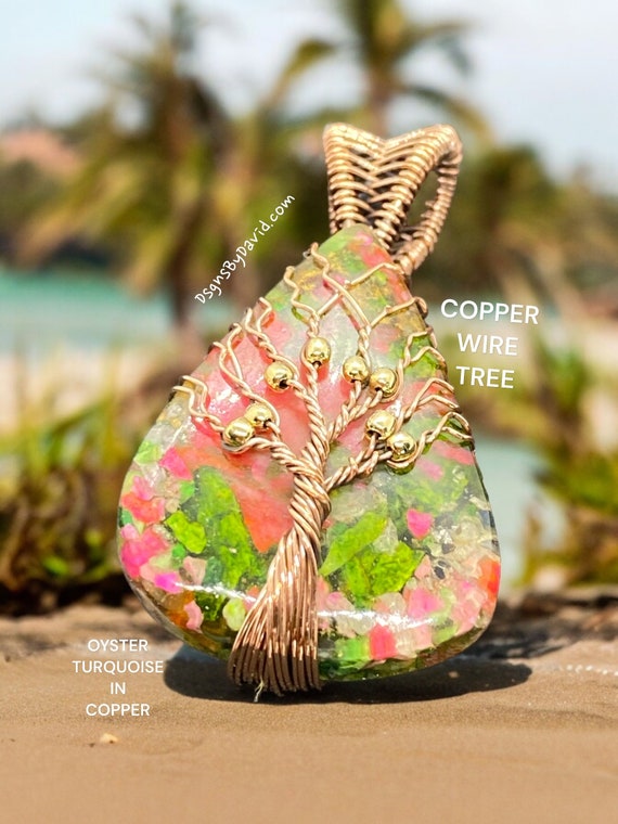 OYSTER TURQUOISE COPPER Pendant Necklace