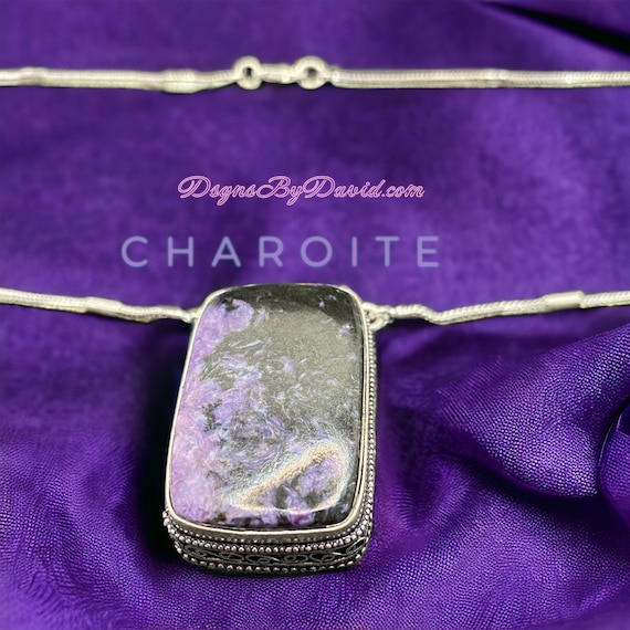 BEAUTIFUL CHAROITE Pendant Necklace