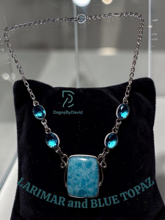 LARIMAR and Blue TOPAZ Necklace