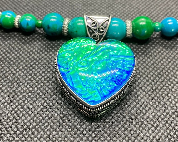 Stunning BLUE TRIPLET Opal Necklace