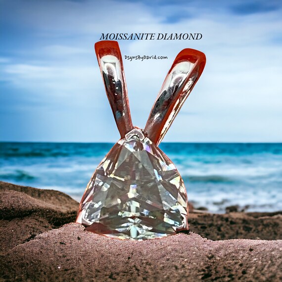 Blue White SOLITAIRE MOISSANITE Diamond Pendant