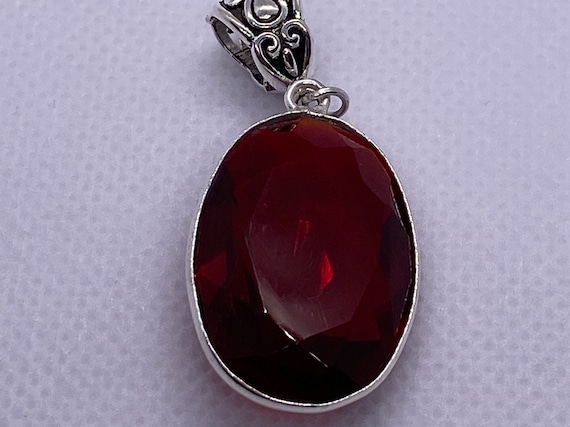 Gorgeous RED GARNET Pendant Necklace