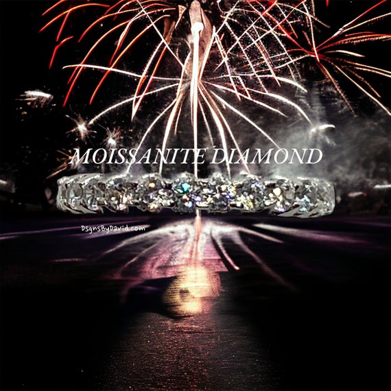 DESIRABLE MOSSIANITE DIAMOND Eternity Sice 7 Ring