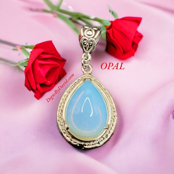Amazing BLUE OPAL Pendant Necklace