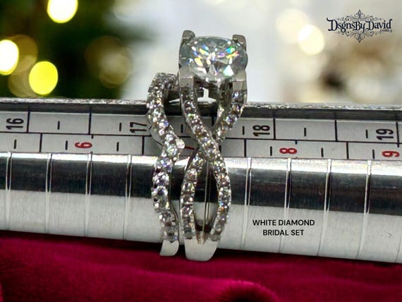 WHITE DIAMOND SOLITAIRE Bridal Set-Size 7