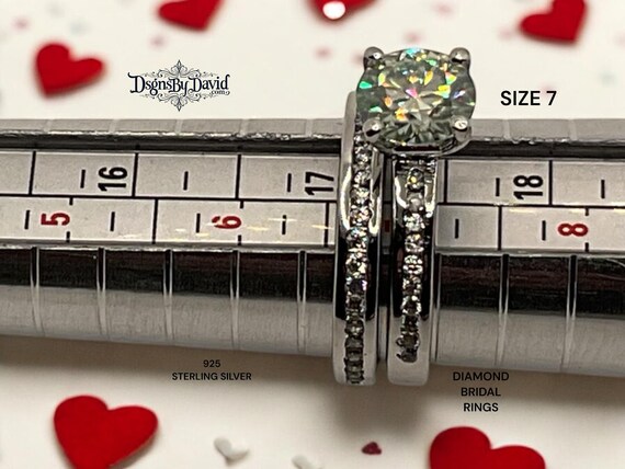 DIAMOND SOLITAIRE BRIDAL Wedding Rings-Size 7