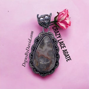 Collier pendentif en perles d'agate CRAZY LACE, désirable