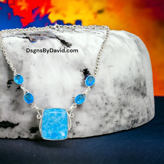 LARIMAR and Blue TOPAZ Necklace