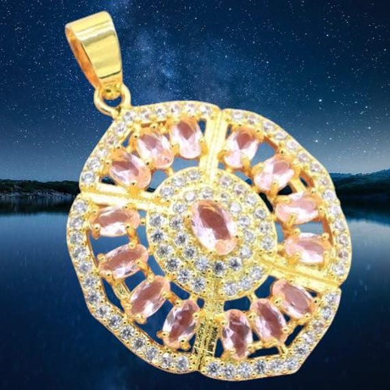 BEAUTIFUL PINK KUNZITE Necklace with 18K Gold