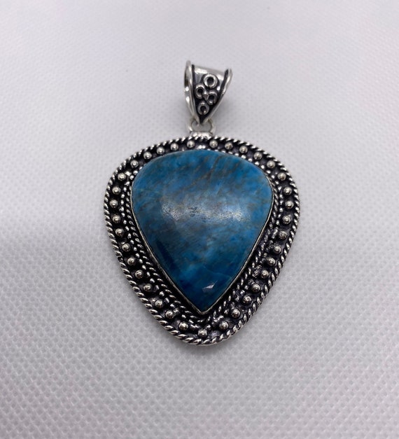 Neon Blue APATITE Pendant Necklace