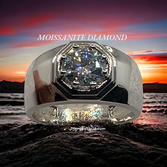 OCTAGON MOISSANITE DIAMOND Size 9.5" Ring