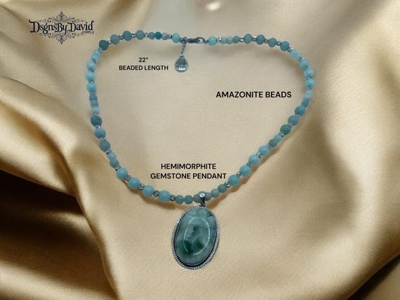 NATURAL POLISHED HEMIMORPHITE Beaded Necklace